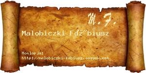 Malobiczki Fábiusz névjegykártya